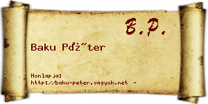Baku Péter névjegykártya