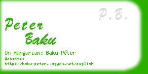 peter baku business card