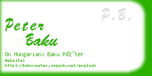 peter baku business card